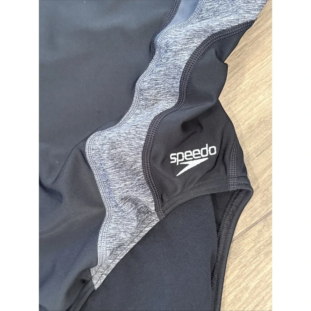 Women's Speedo Pro LT Flyback Training One Piece Swimsuit Black Grey Size 12/38 - Picture 5 of 11